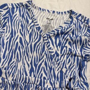 Diane Von Furstenberg x Target Blue Sea Twig Faux Wrap Dress Girls S 6-7 Pockets